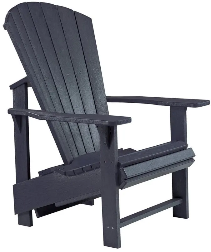 Generation Recycled Outdoor Upright Adirondack Chair in Black by C.R. Plastic Products