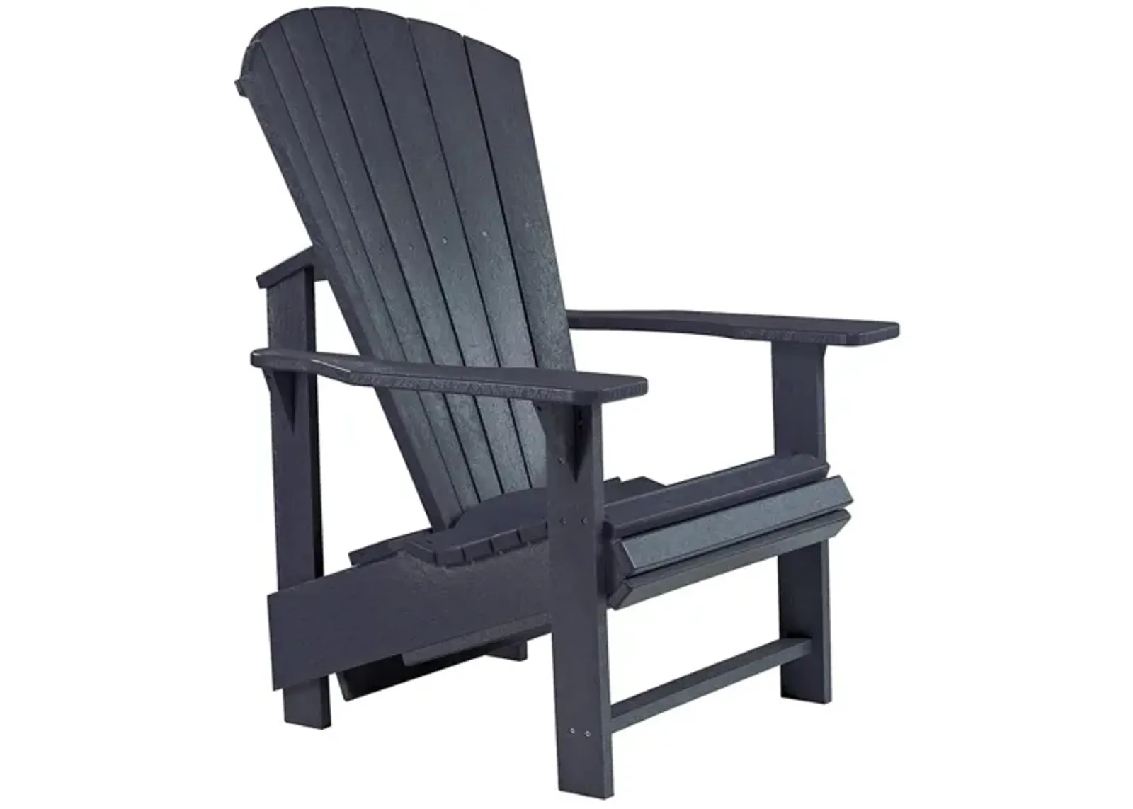 Generation Recycled Outdoor Upright Adirondack Chair in Black by C.R. Plastic Products