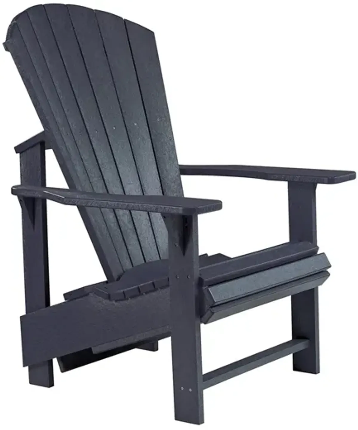 Generation Recycled Outdoor Upright Adirondack Chair in Black by C.R. Plastic Products