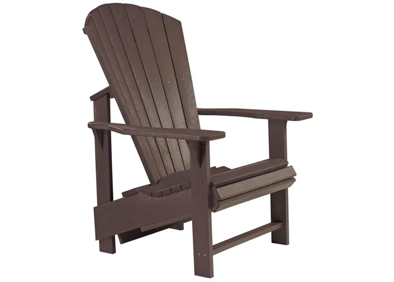 Generation Recycled Outdoor Upright Adirondack Chair in Chocolate by C.R. Plastic Products