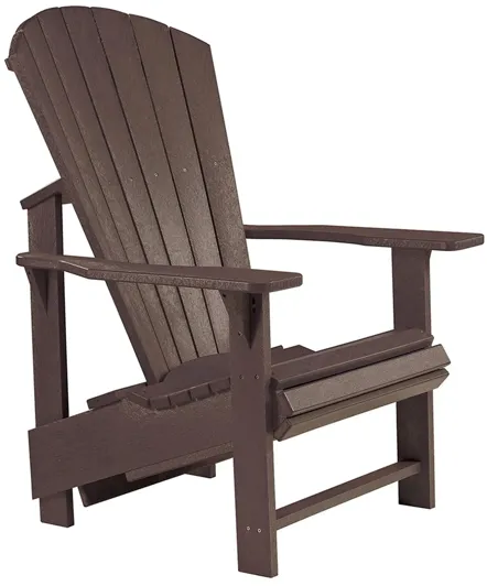 Generation Recycled Outdoor Upright Adirondack Chair in Chocolate by C.R. Plastic Products