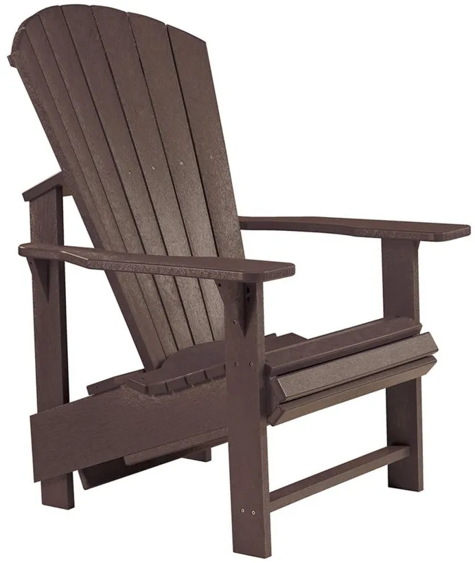 Generation Recycled Outdoor Upright Adirondack Chair in Chocolate by C.R. Plastic Products