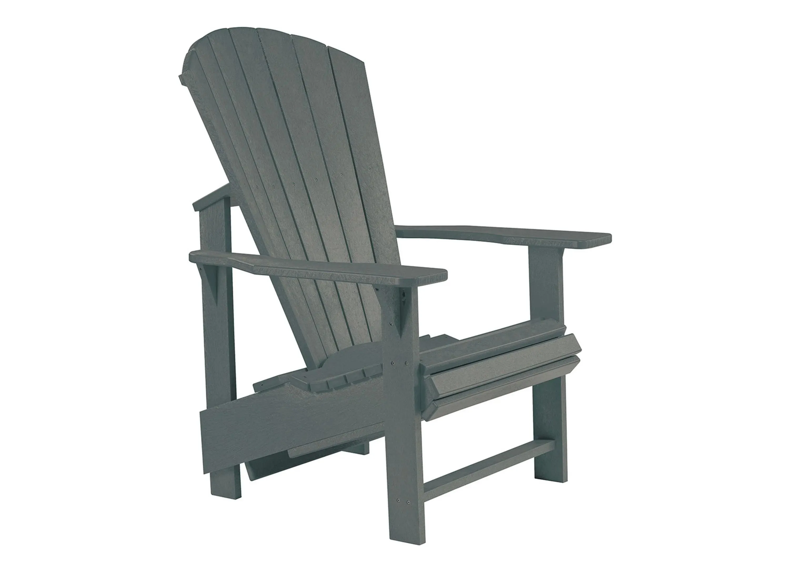 Generation Recycled Outdoor Upright Adirondack Chair in Slate Gray by C.R. Plastic Products