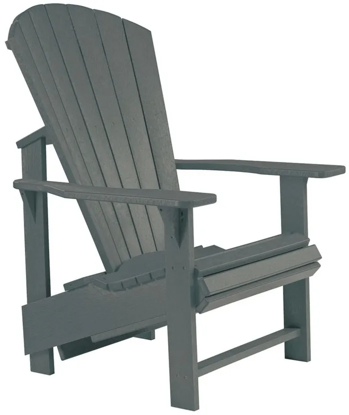 Generation Recycled Outdoor Upright Adirondack Chair in Slate Gray by C.R. Plastic Products