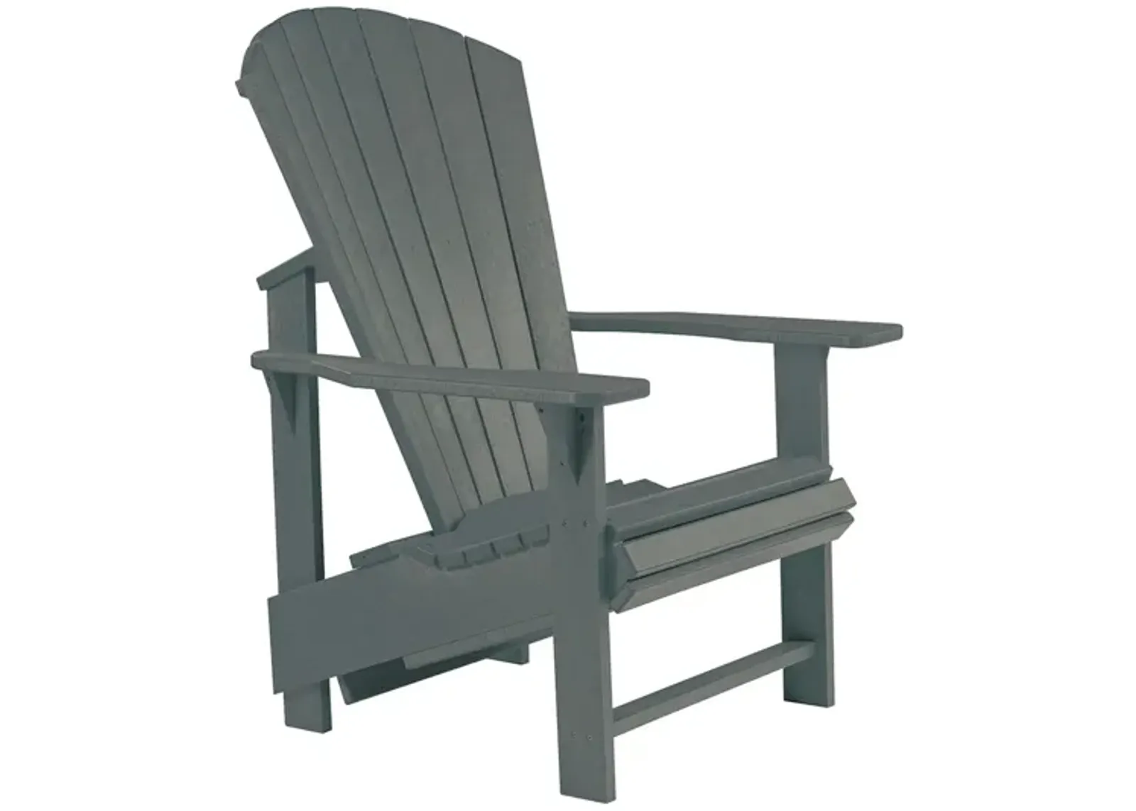 Generation Recycled Outdoor Upright Adirondack Chair in Slate Gray by C.R. Plastic Products