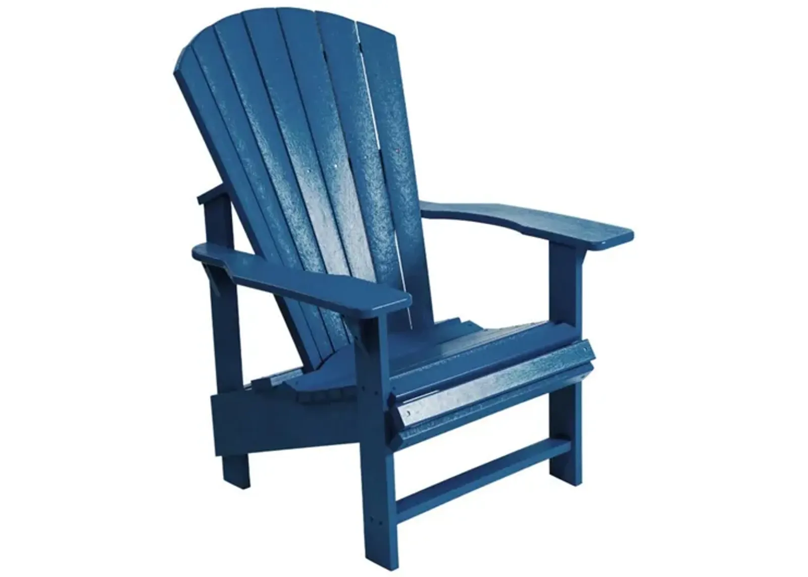 Generation Recycled Outdoor Upright Adirondack Chair in Navy by C.R. Plastic Products