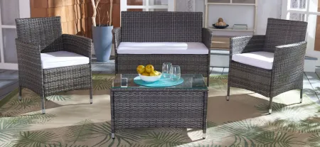 Sophie 4-pc. Patio Set in Turquoise by Safavieh