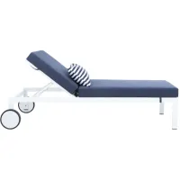 Remsin Outdoor Chaise Lounge in Navy by Safavieh