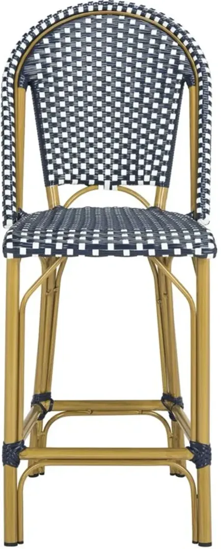 Cam Outdoor French Bistro Counter Stool in Lime by Safavieh