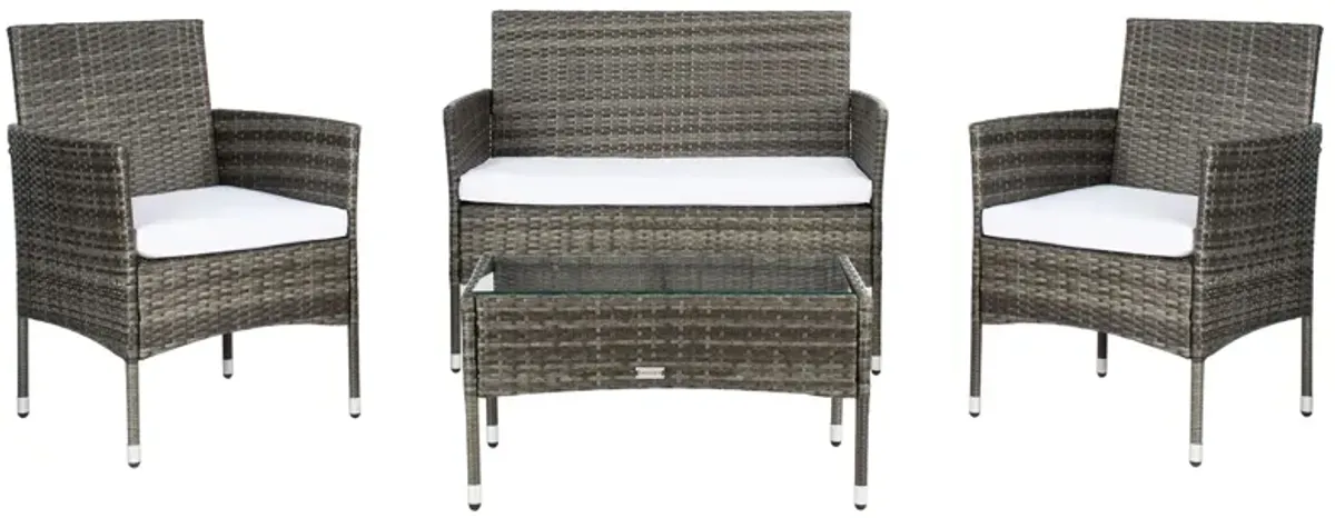 Yves 4-pc. Patio Set in Slate Gray by Safavieh