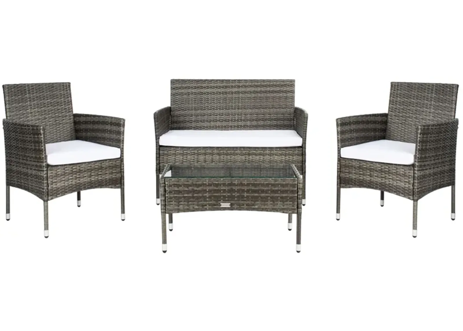 Yves 4-pc. Patio Set in Slate Gray by Safavieh