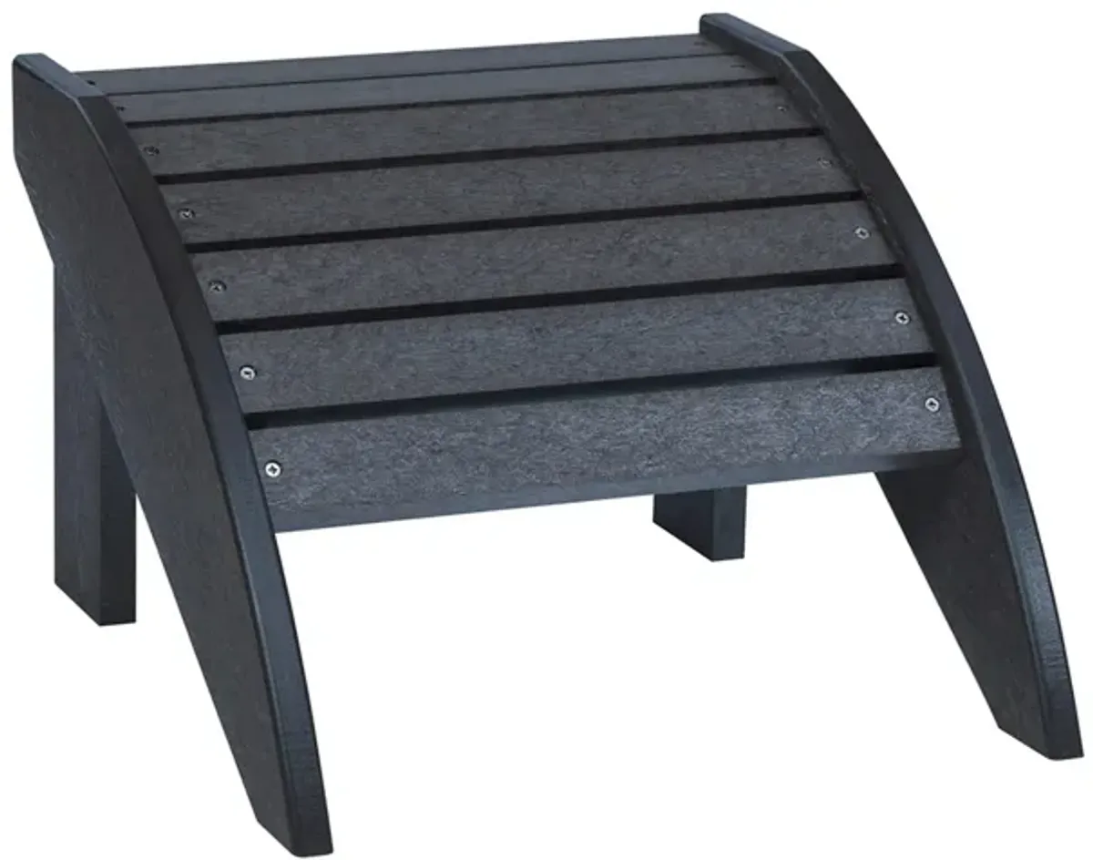 Generation Recycled Outdoor Adirondack Footstool in Black by C.R. Plastic Products