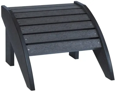 Generation Recycled Outdoor Adirondack Footstool in Black by C.R. Plastic Products