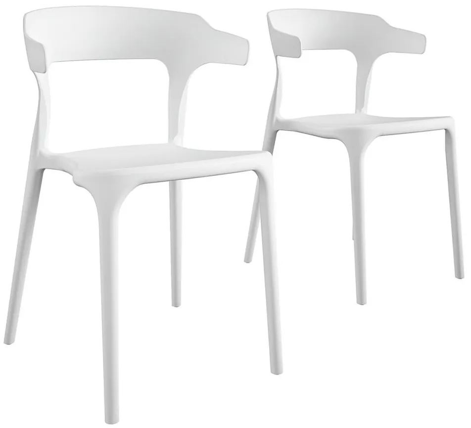 Novogratz Poolside Gossip Outdoor Felix Stacking Dining Chairs - Set of 2 in White by DOREL HOME FURNISHINGS