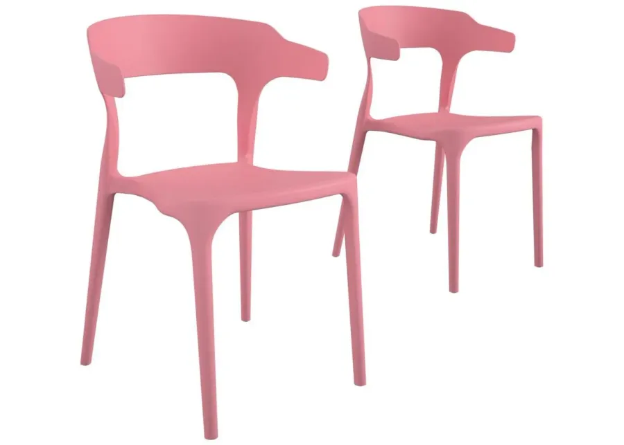 Novogratz Poolside Gossip Outdoor Felix Stacking Dining Chairs - Set of 2 in Pink by DOREL HOME FURNISHINGS