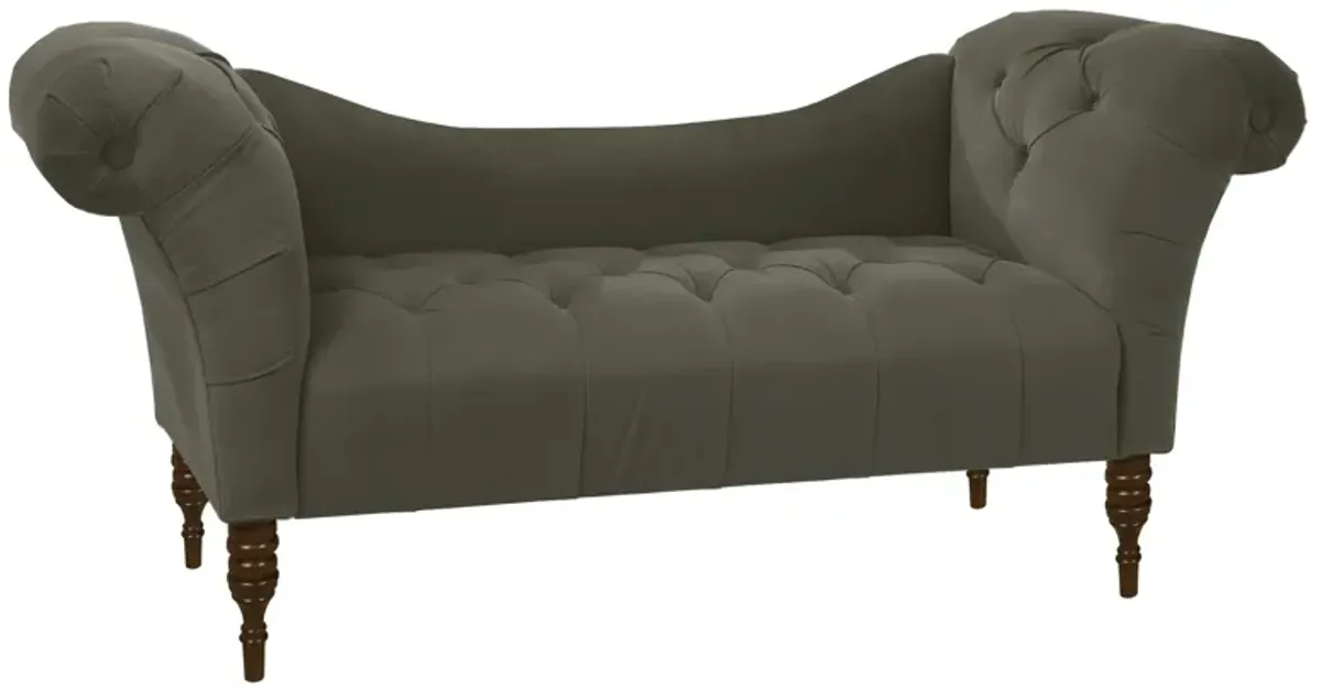 Lansing Chaise Lounge in Velvet Pewter by Skyline