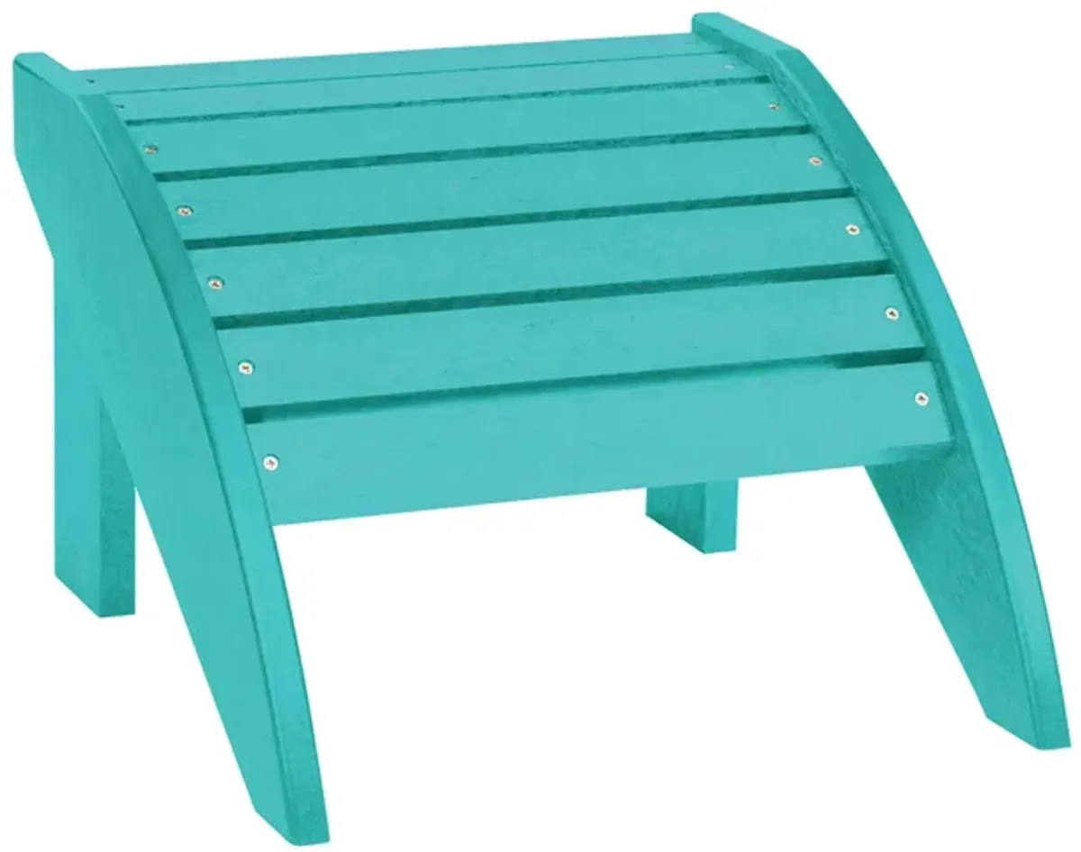 Generation Recycled Outdoor Adirondack Footstool in Turquoise by C.R. Plastic Products