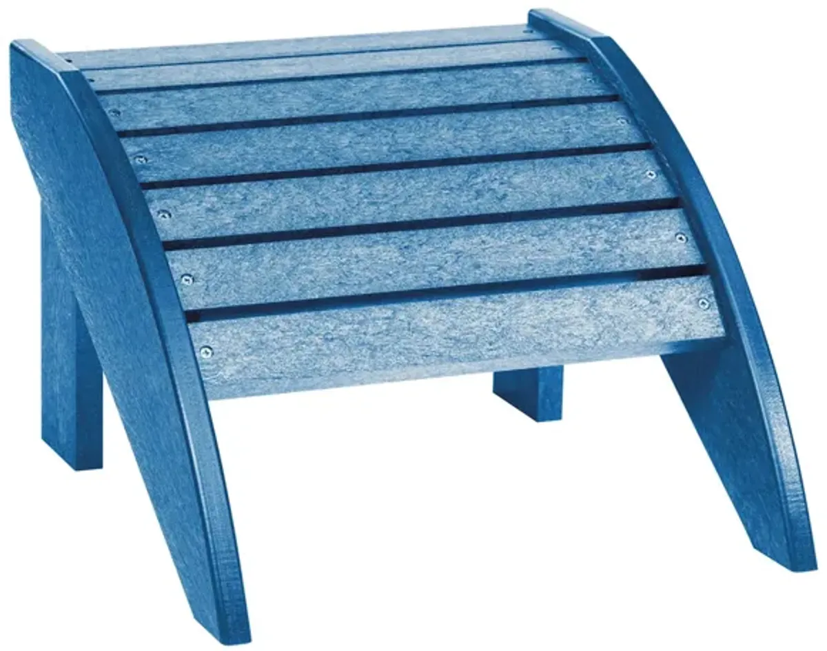 Generation Recycled Outdoor Adirondack Footstool in Blue by C.R. Plastic Products