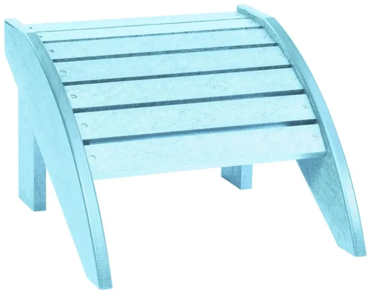 Generation Recycled Outdoor Adirondack Footstool in Aqua by C.R. Plastic Products