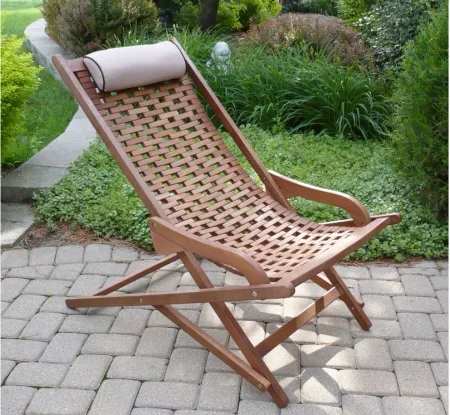 Ocean Ave Folding Swing Lounge Chair in Sandstone by Outdoor Interiors