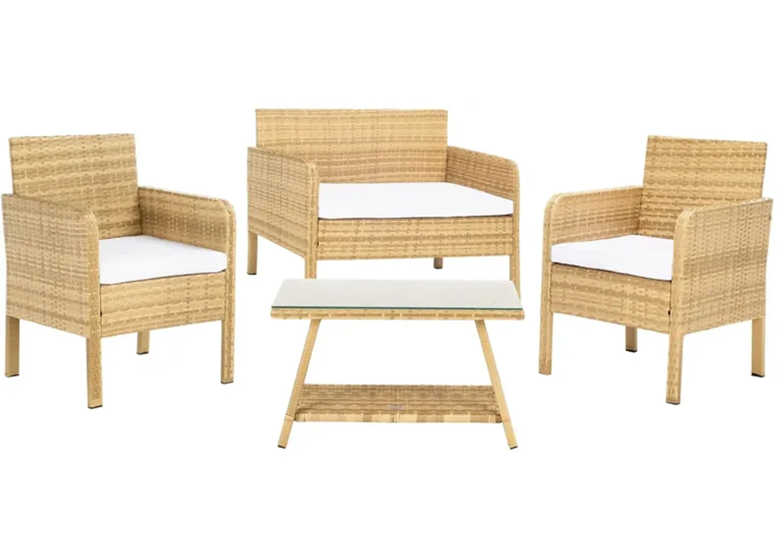 Leah 4-pc. Patio Set in Beige by Safavieh