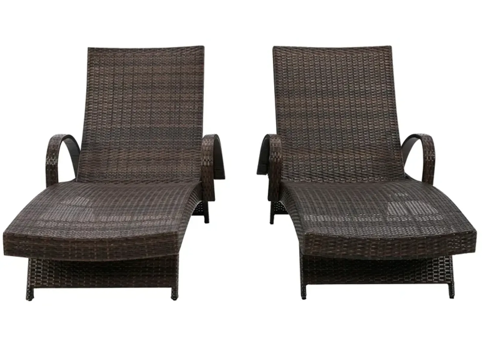 Kantana Outdoor Wicker Chaise Lounge - Set of 2 in Dark Lava Bronze, Brown by Ashley Furniture