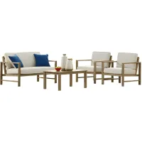 Fynnegan Outdoor 4-pc. Patio Set in Light Brown by Ashley Furniture