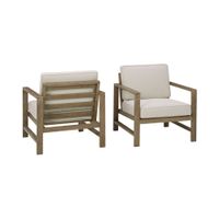 Fynnegan Outdoor Lounge Chair with Cushion - Set of 2 in Stone by Ashley Furniture