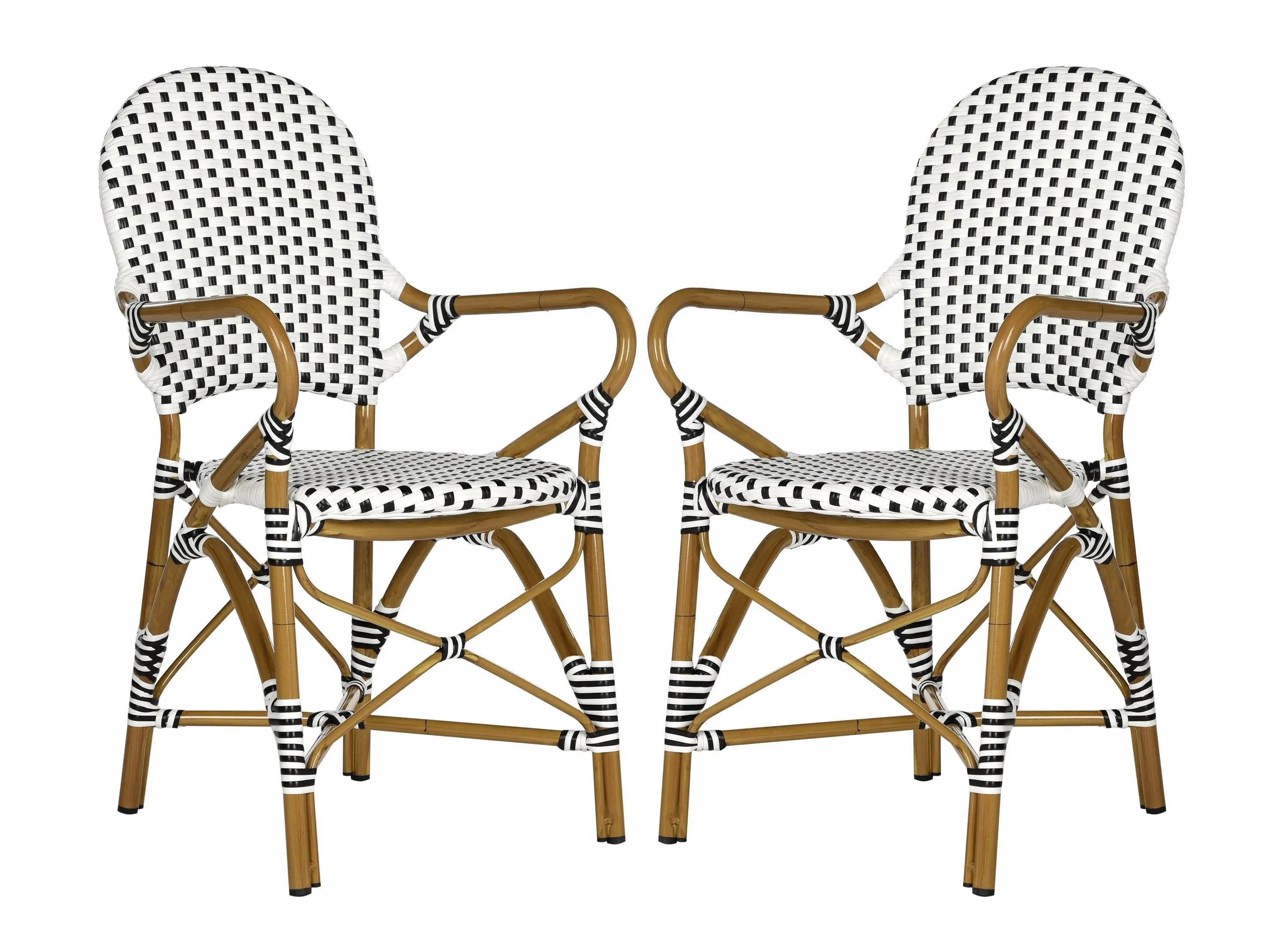 Dario Outdoor Stacking Arm Chair -Set of 2 in Petal by Safavieh