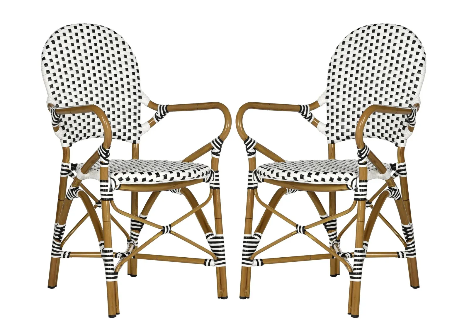 Dario Outdoor Stacking Arm Chair -Set of 2 in Petal by Safavieh