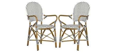 Dario Outdoor Stacking Arm Chair -Set of 2 in Petal by Safavieh