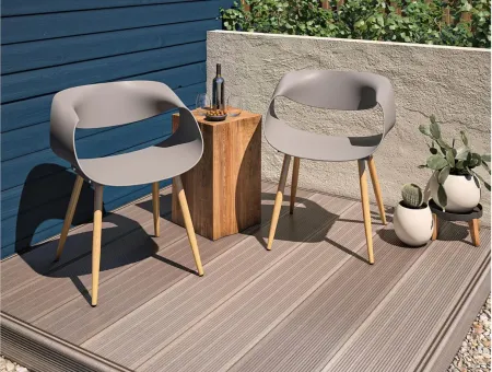COSCO Outdoor Stacking Resin Chair - Set of 2 in Gray by DOREL HOME FURNISHINGS