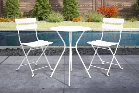 COSCO Outdoor 3-pc.. Bistro Set in White by DOREL HOME FURNISHINGS