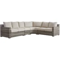 Java 4-pc Wedge Outdoor Sectional in Sandstone by South Sea Outdoor Living