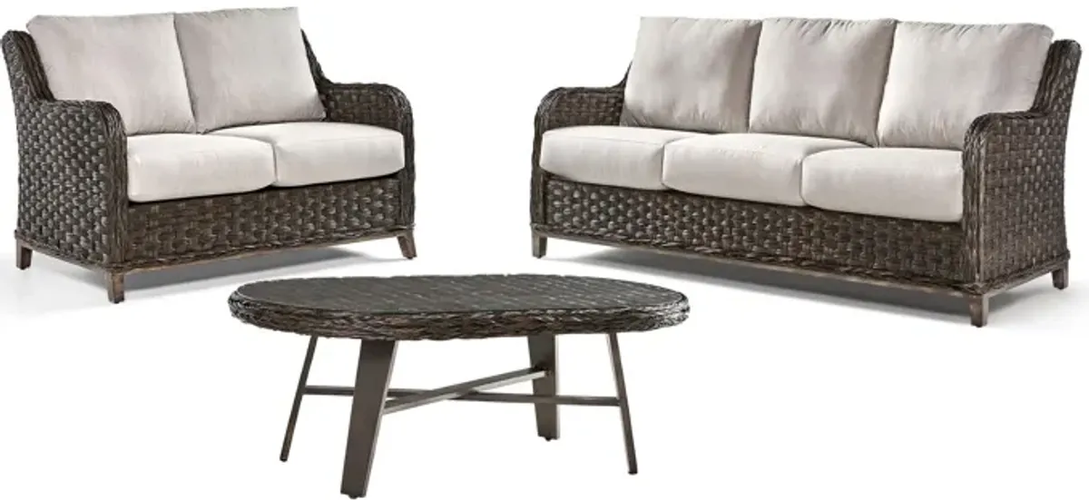 Grand Isle 3-pc. Oudoor Living Outdoor Sofa Set in Dark Carmel by South Sea Outdoor Living