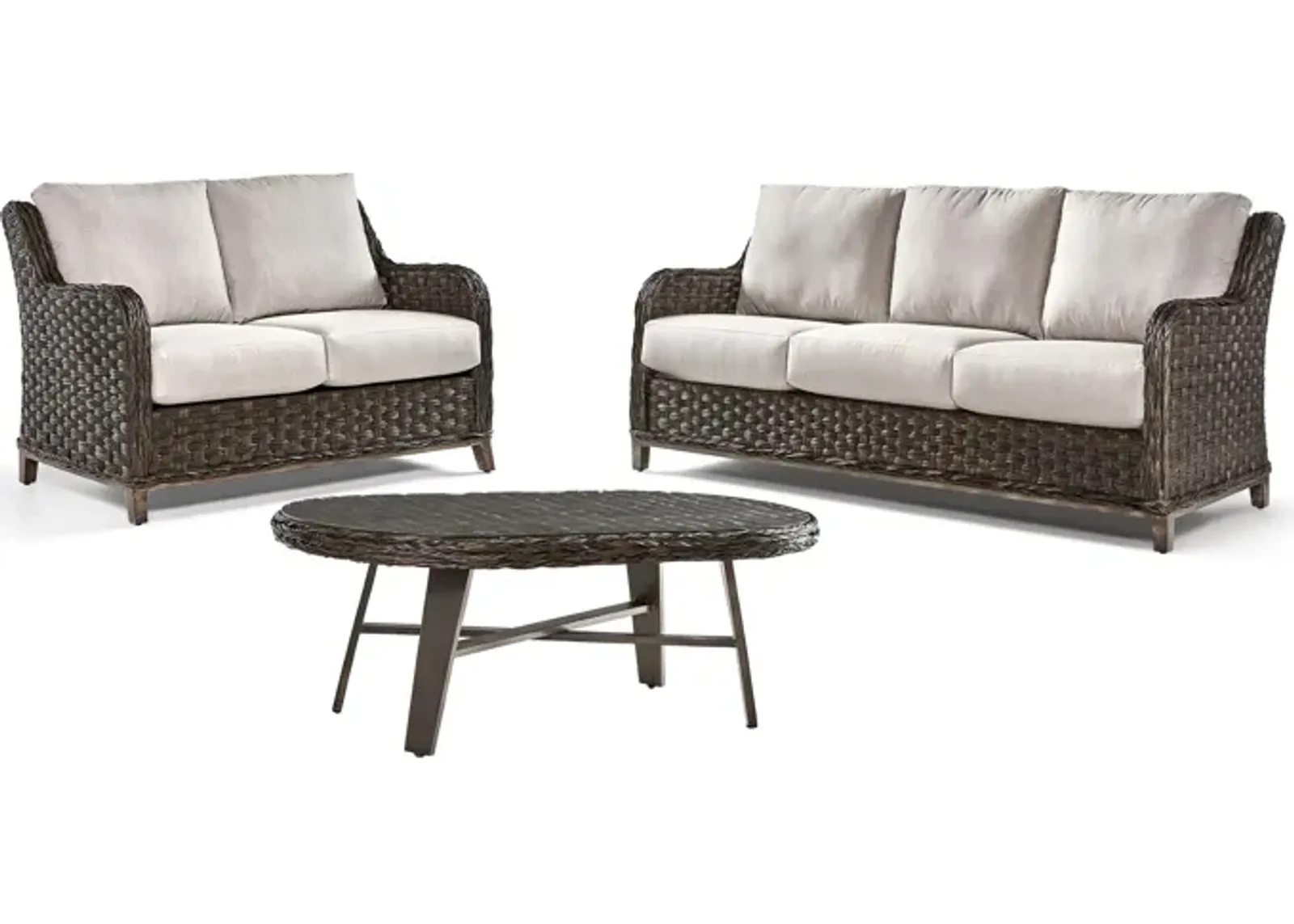 Grand Isle 3-pc. Oudoor Living Outdoor Sofa Set in Dark Carmel by South Sea Outdoor Living