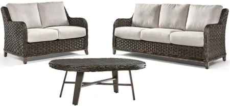 Grand Isle 3-pc. Oudoor Living Outdoor Sofa Set in Dark Carmel by South Sea Outdoor Living