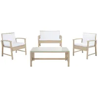 Barstow Living Set in Beige / White by Safavieh