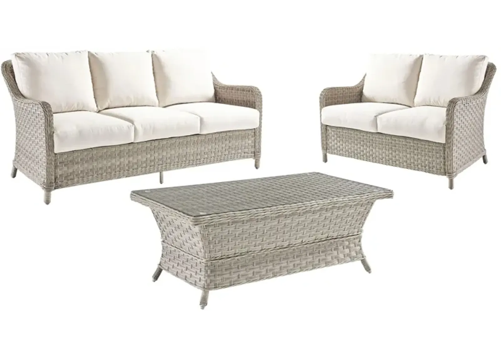 Mayfair 3-pc. Oudoor Living Outdoor Sofa Set in Pebble by South Sea Outdoor Living