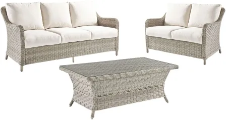 Mayfair 3-pc.. Oudoor Living Outdoor Sofa Set in Pebble by South Sea Outdoor Living