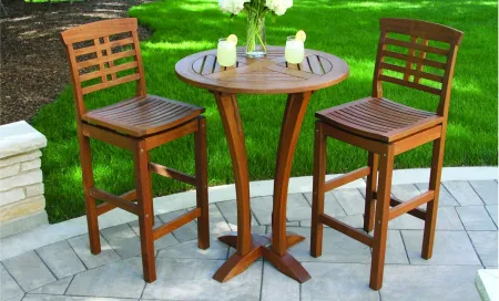 Sandpiper Outdoor Round Table in Brown by Outdoor Interiors