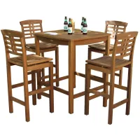 Sandpiper 5-pc. Outdoor Bar Table Set in Brown/Black by Outdoor Interiors