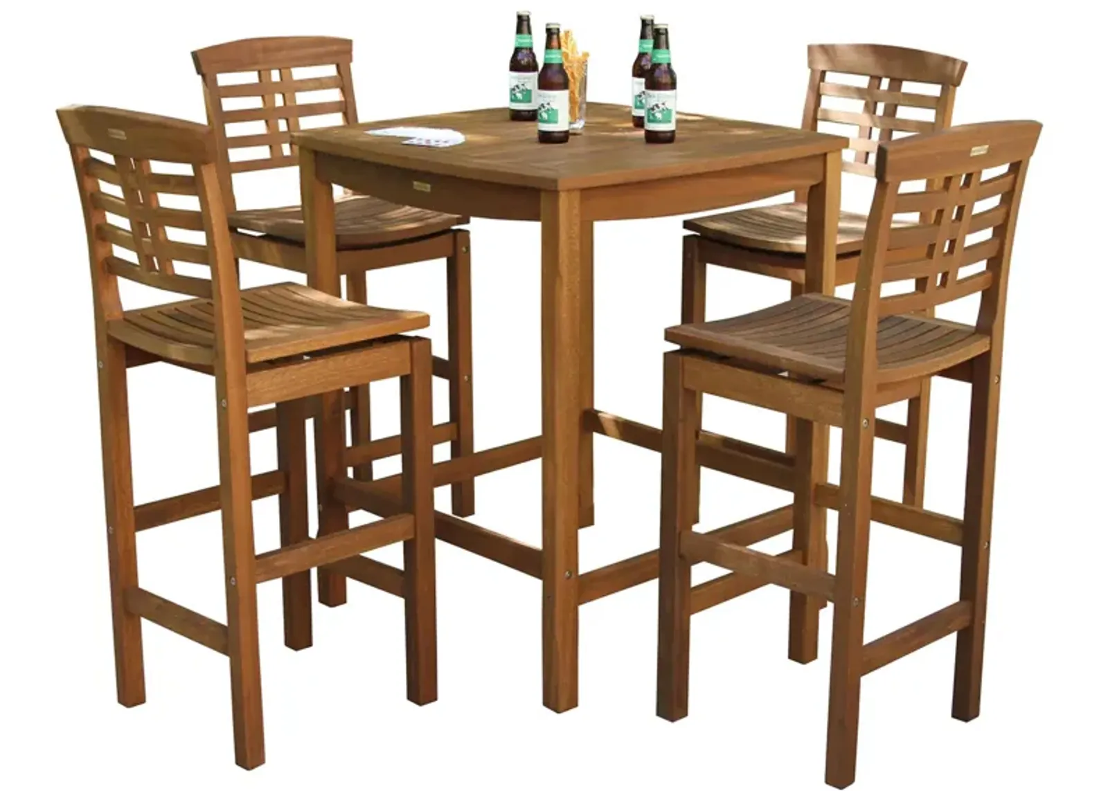 Sandpiper 5-pc. Outdoor Bar Table Set in Brown/Black by Outdoor Interiors