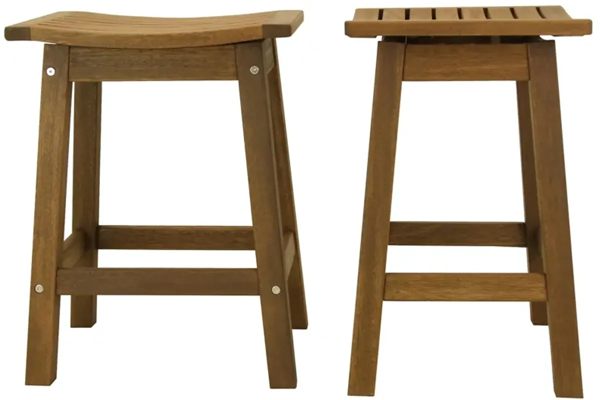 Biddle Outdoor Counter Height Stool - Set of 2 in Brushed White by Outdoor Interiors