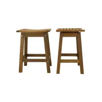 Biddle Outdoor Counter Height Stool - Set of 2 in Brushed White by Outdoor Interiors