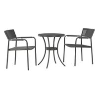 Crystal Breeze Outdoor Table with 2 Chair Set in Gray by Ashley Furniture