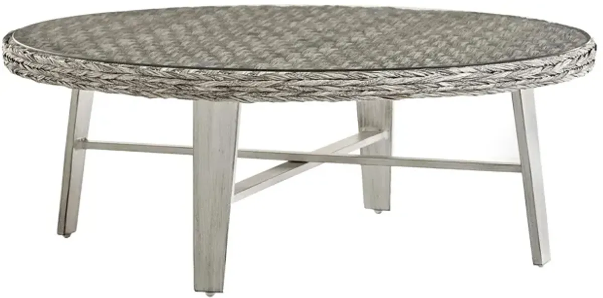 Grand Isle Round Outdoor Coffee Table in Soft Granite by South Sea Outdoor Living