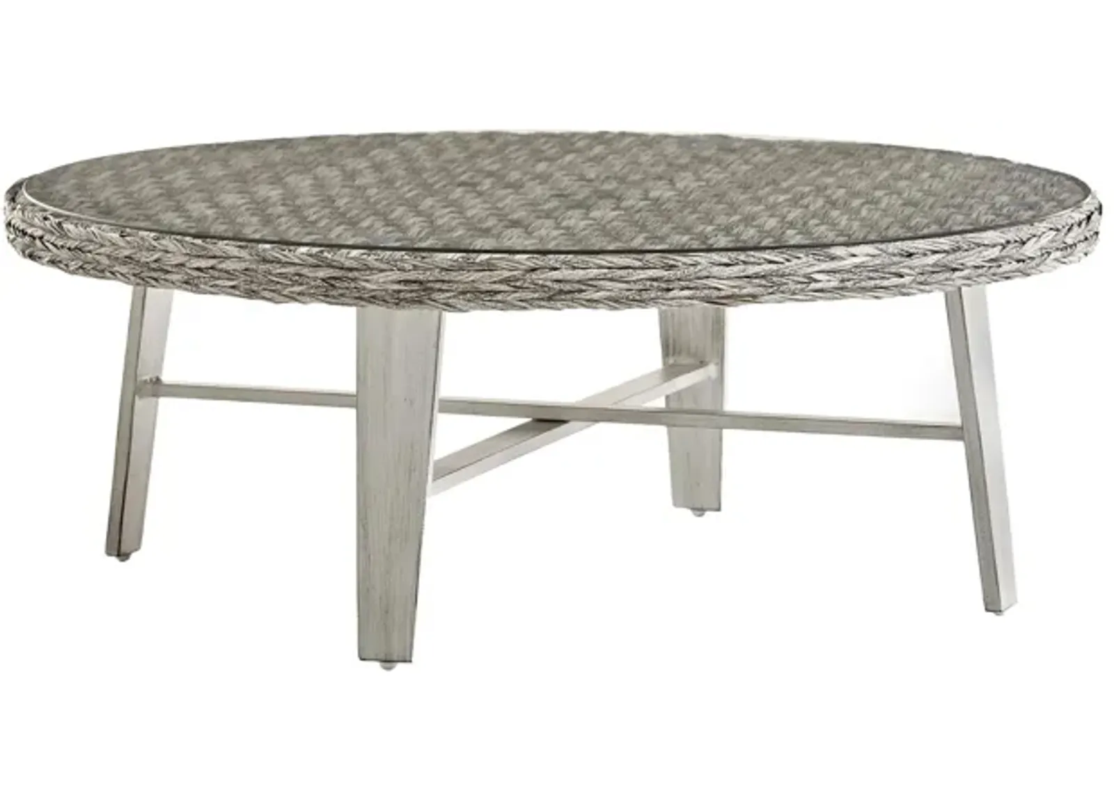 Grand Isle Round Outdoor Coffee Table in Soft Granite by South Sea Outdoor Living