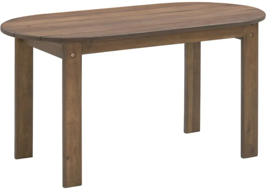 Adirondack Coffee Table in Acorn Brown Satin by Linon Home Decor