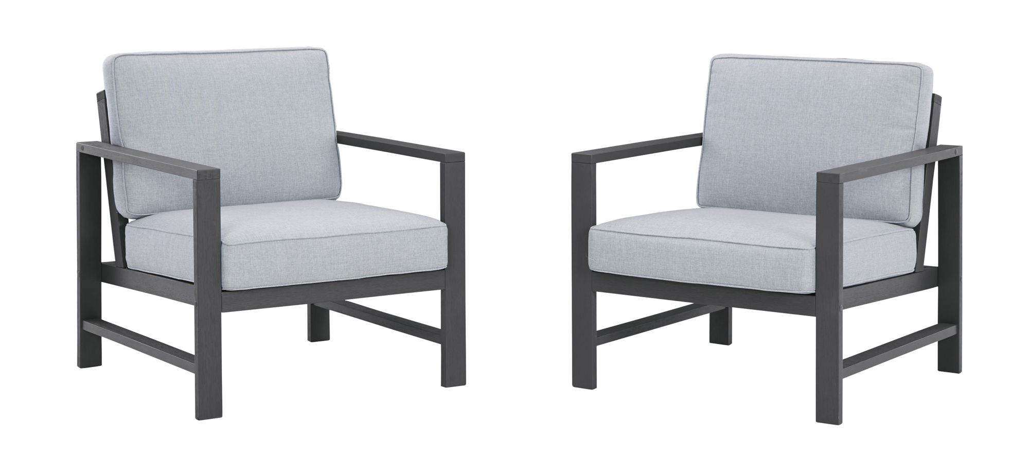 Fynnegan Outdoor Lounge Chair - Set of 2 in Gray by Ashley Express